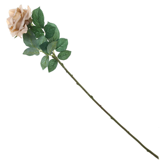 Artificial Beige Rose Flower Stem – Elegant Faux Rose for Floral Arrangements & Décor - Habitt