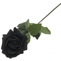 Artificial Black Rose Flower Stem – Elegant Faux Black Rose for Floral Arrangements &; Décor - Habitt