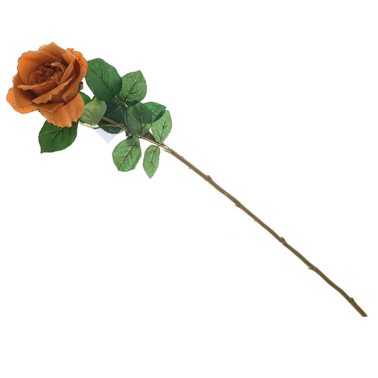 Artificial Brown Rose Flower Stem – Elegant Faux Rose for Floral Arrangements & Décor - Habitt