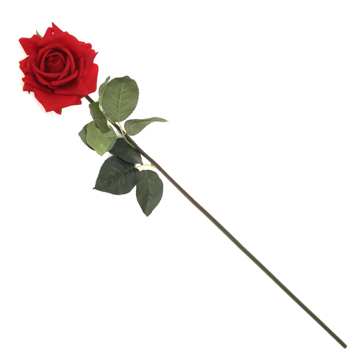 Artificial Red Rose Flower Stem – Classic Faux Rose for Floral Arrangements & Décor - Habitt