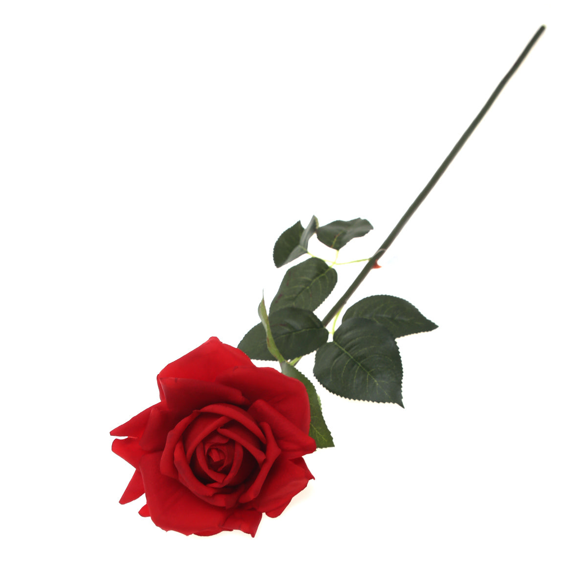 Artificial Red Rose Flower Stem – Classic Faux Rose for Floral Arrangements & Décor - Habitt