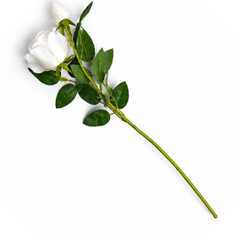White Rose Artificial Flower – Elegant Decorative Floral Stem