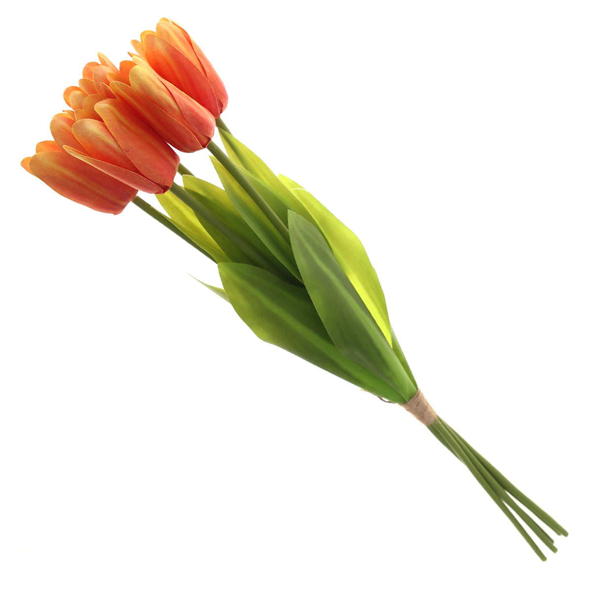 Artificial Orange Tulip Flower Bunch – Vibrant Faux Tulips for Floral Arrangements & Décor - Habitt