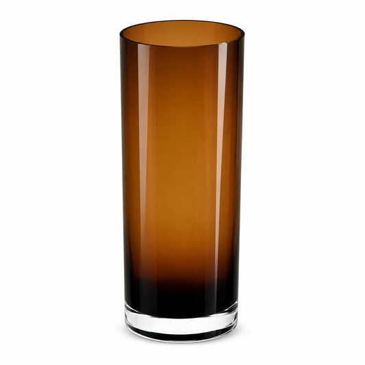 Colored Glass Vase – Cylinder Brown Medium