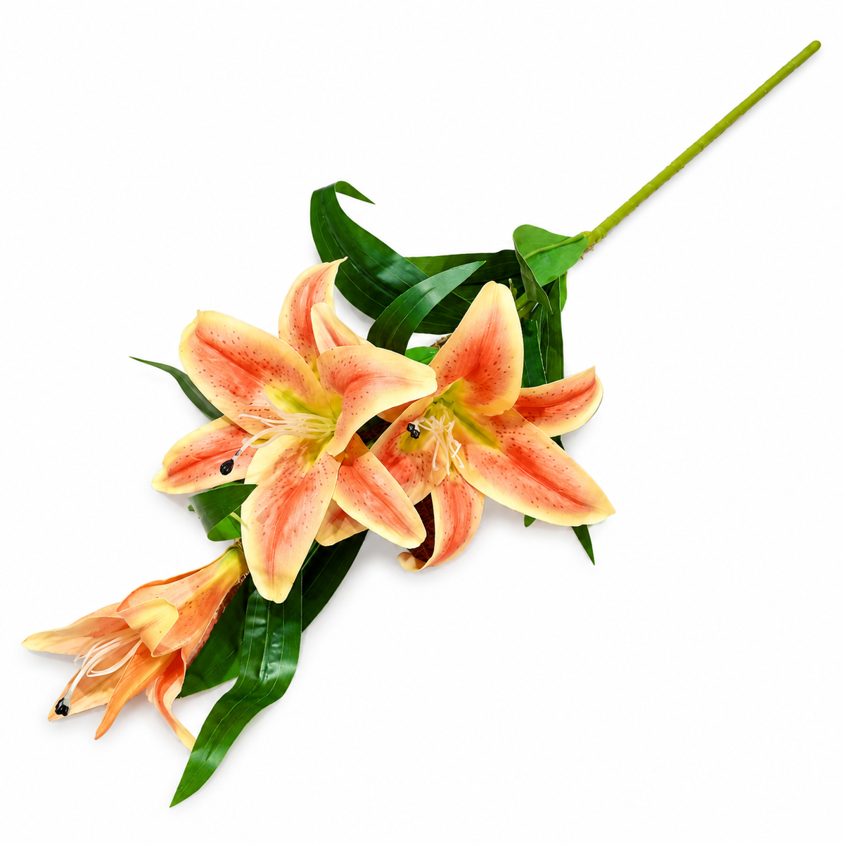 Artificial Lily Flower Orange Standard – Decorative Floral Stem for Vase & Home Décor
