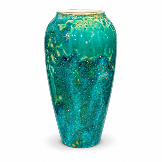 Textured Vase – Oval Green Large