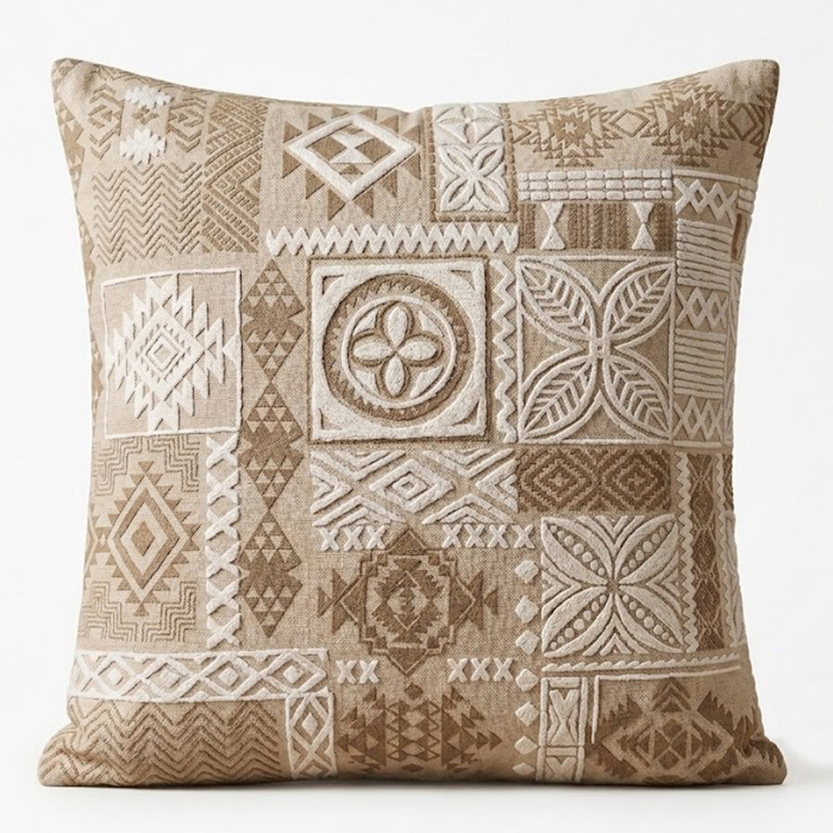 Cushion Beige Patch 20x20 Inch – Tribal Whites