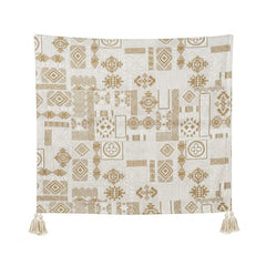Throw Beige Patch 36x72 Inch Tribal Whites