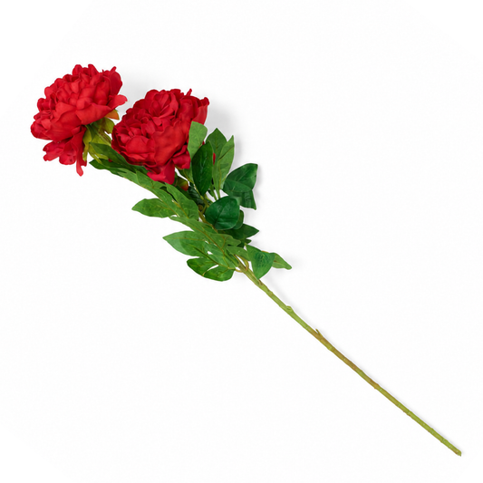 Peony Red Stick – Decorative Artificial Red Peony Flower Stem for Home Décor