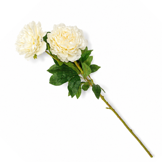 Peony White Stick – Decorative Artificial White Peony Flower Stem for Home Décor