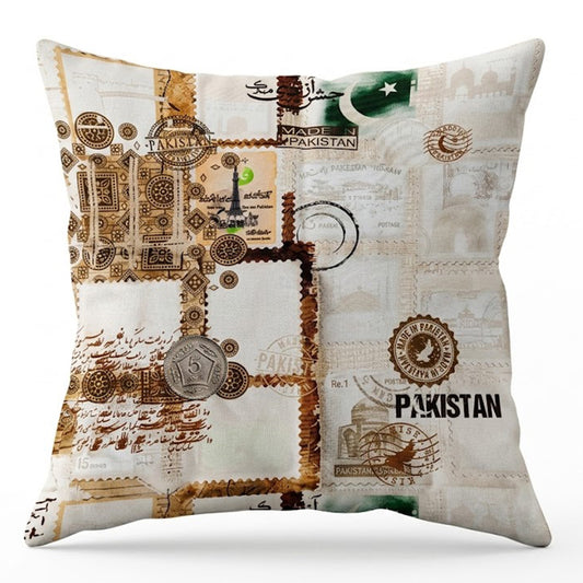 Ivory Stamp Cushion Cover Sublimation 18 x 18 PK
