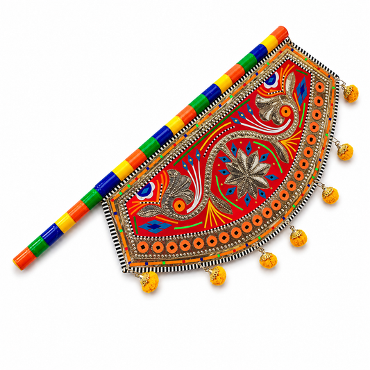 Traditional Handcrafted Decorative Hand Fan Assorted – Multicolor Folk Art Display Fan with Decorative Tassels | Pakistani Home Décor