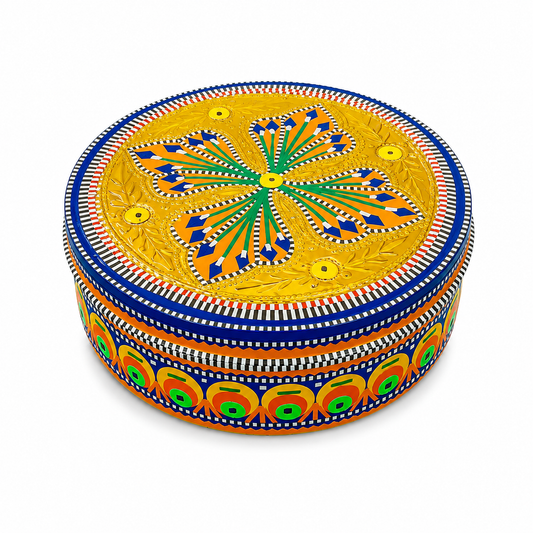 Chamakpatti Masala Box Truck Art – Traditional Multicolor Spice Box with 7 Inner Containers | Pakistani Folk Art Kitchen Storage