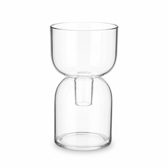 Modern Sculptural Clear Glass Vase – Decorative Flower Vase 12.5 × 11.5 × 24.9 cm