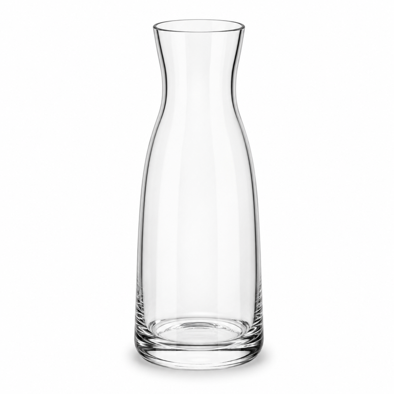 Elegant Clear Glass Bottle Vase with Golden Rim – Decorative Flower Vase