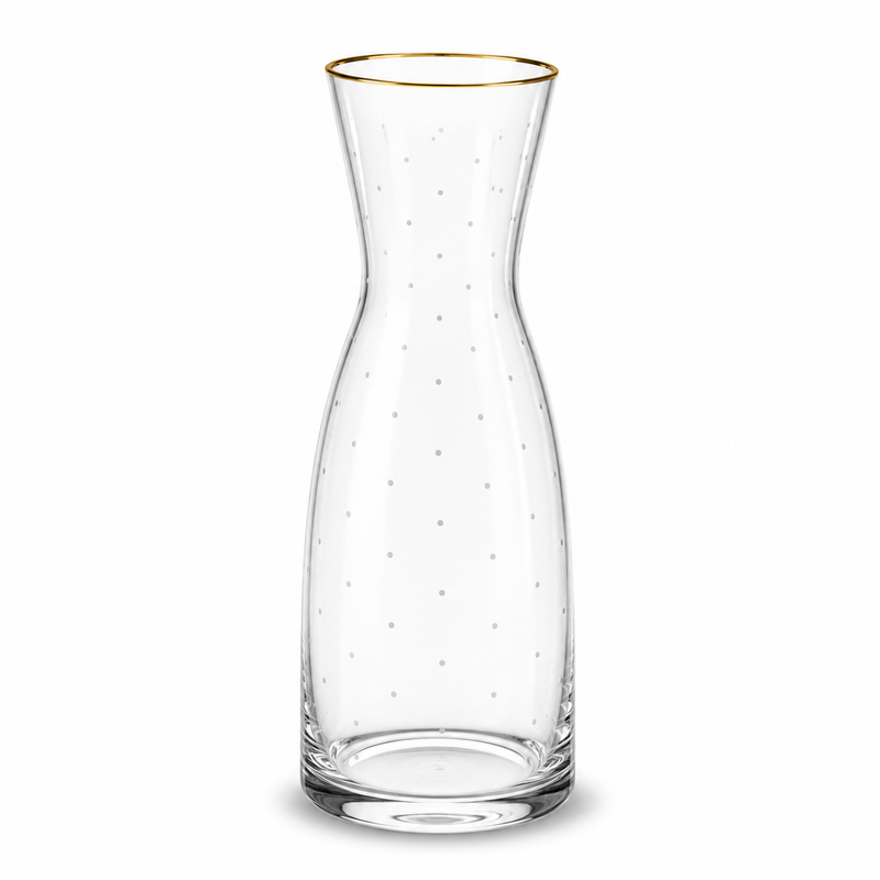 Elegant Clear Glass Bottle Vase with Golden Rim – Decorative Flower Vase