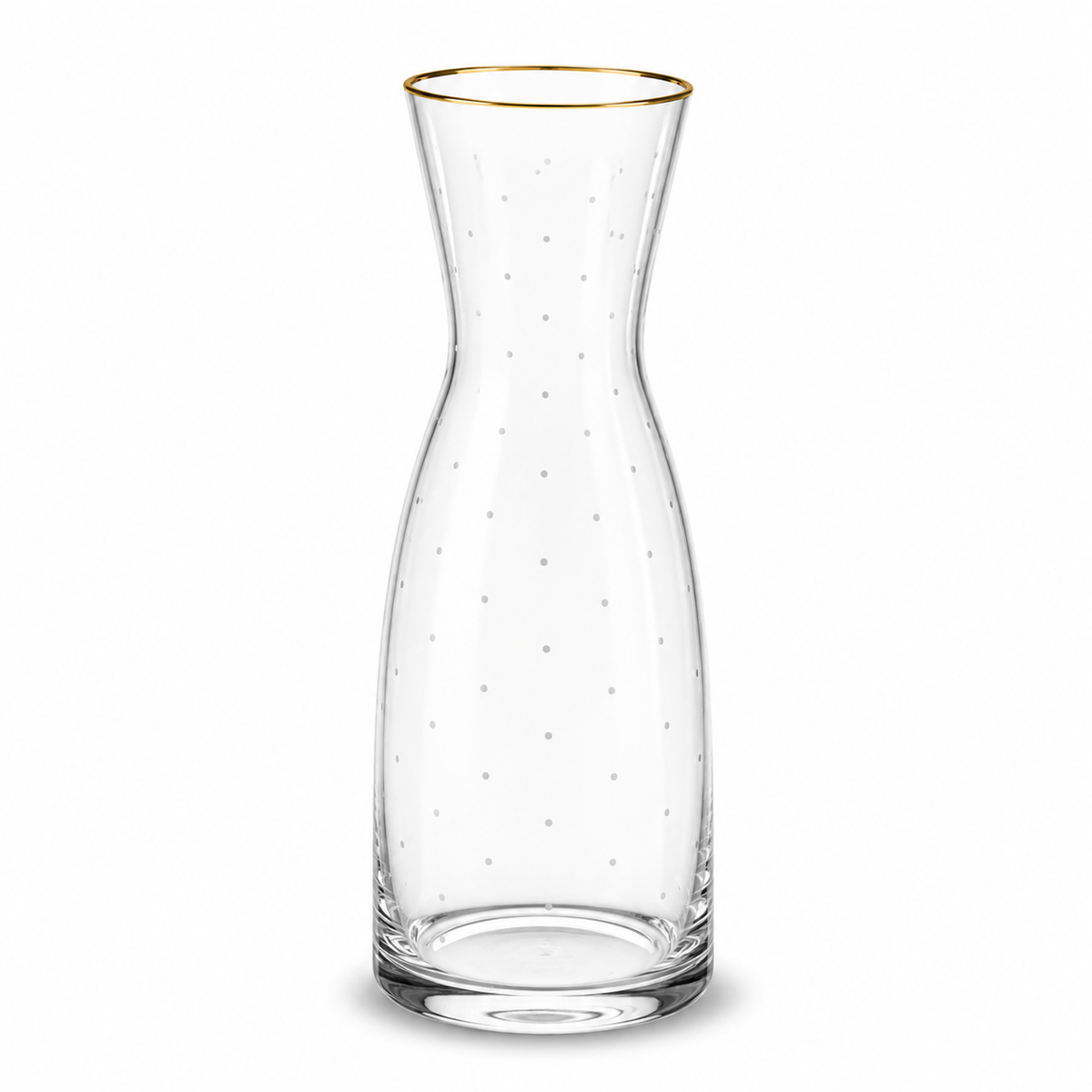 Elegant Clear Glass Bottle Vase with Golden Rim – Decorative Flower Vase