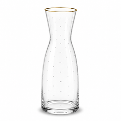Elegant Clear Glass Bottle Vase with Golden Rim – Decorative Flower Vase