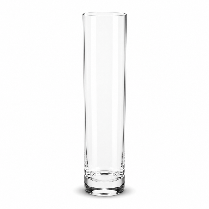 Clear Glass Cylinder Vase – Minimal Decorative Vase | Available in 20.1cm & 25.1cm Heights