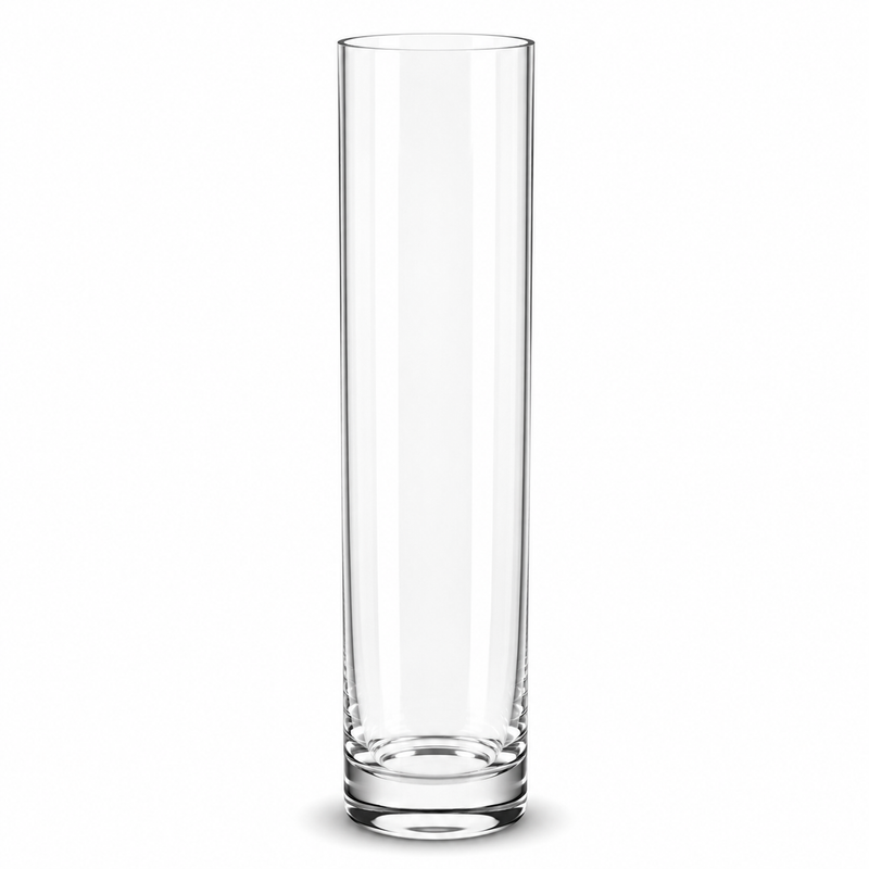 Clear Glass Cylinder Vase – Minimal Decorative Vase | Available in 20.1cm & 25.1cm Heights