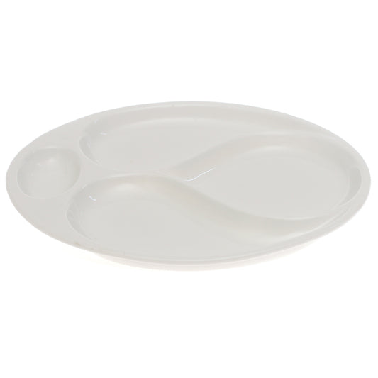 28×24 cm 4 Division Symphony Serving Plate – Elegant White Sectioned Plate
