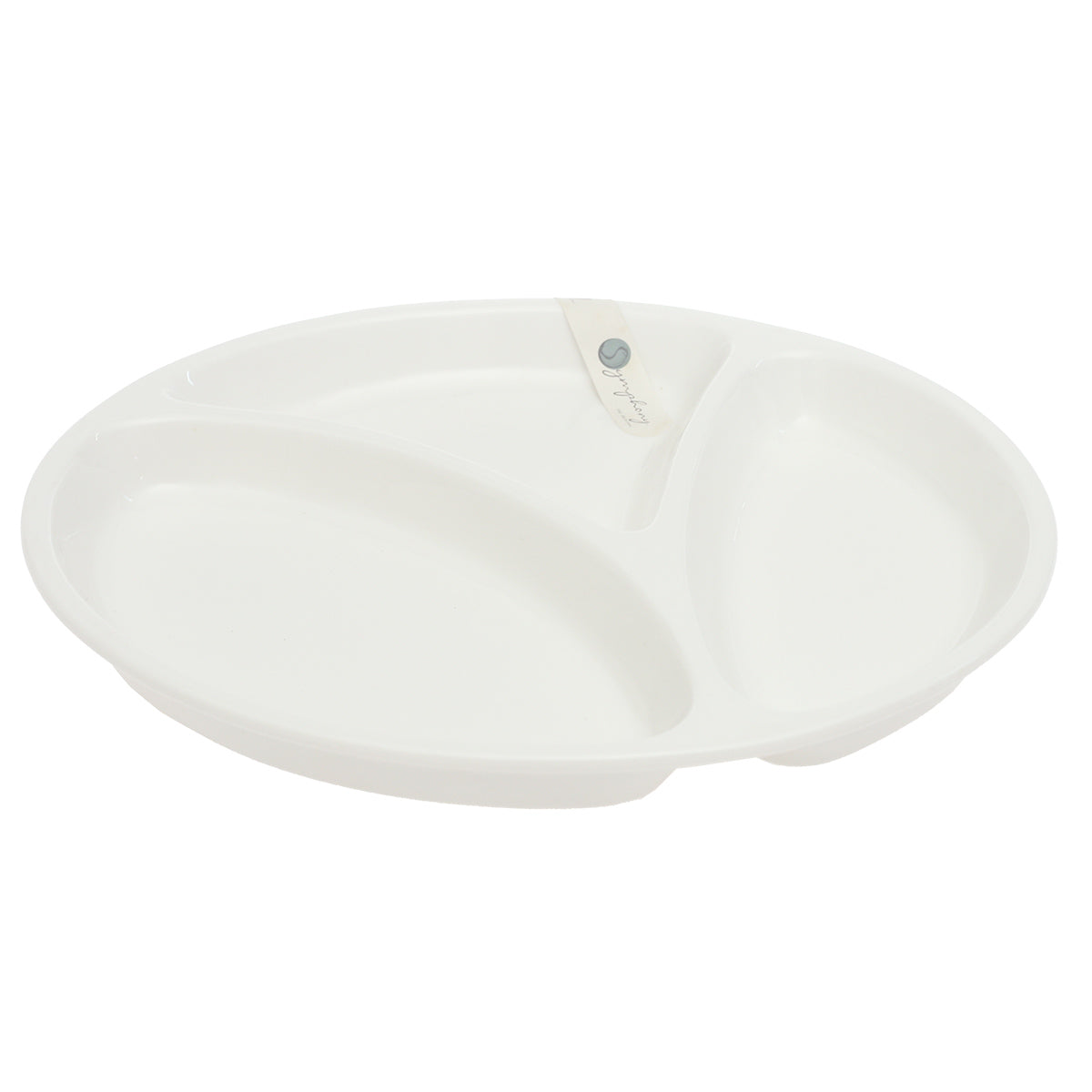 Round 3 Division Symphony Plate – Elegant White Sectioned Serving Plate