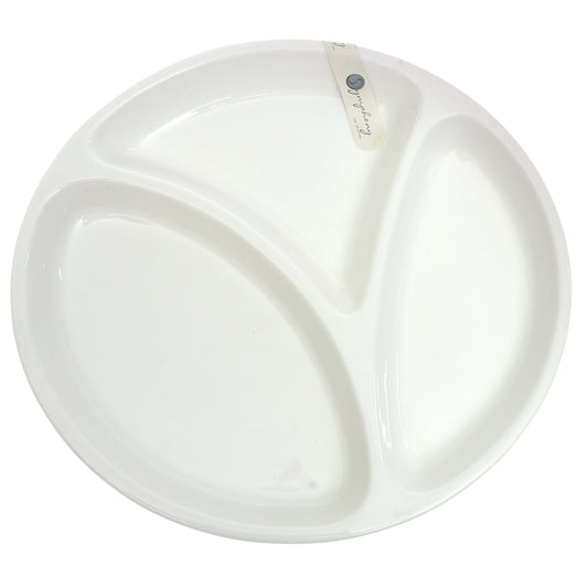 Round 3 Division Symphony Plate – Elegant White Sectioned Serving Plate