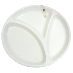 Round 3 Division Symphony Plate – Elegant White Sectioned Serving Plate