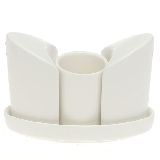 Brilliant 4 Pc White Ceramic Serving Set – Elegant Tabletop Condiment & Napkin Holder Set
