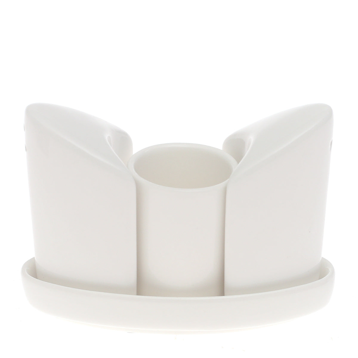 Brilliant 4 Pc White Ceramic Serving Set – Elegant Tabletop Condiment & Napkin Holder Set