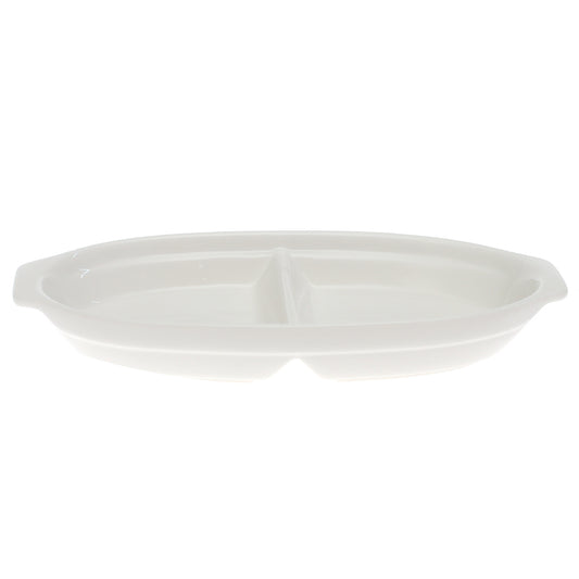 3 Division Dry Fruit Serving Bowl – Elegant White Ceramic Snack Platter