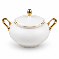 Gold Line Premium Porcelain Dinner Set | Elegant White Dinnerware with Gold Rim