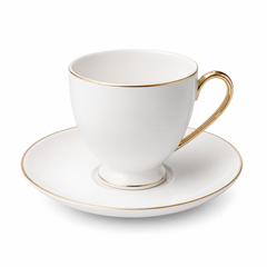 Gold Line Premium Porcelain Dinner Set | Elegant White Dinnerware with Gold Rim