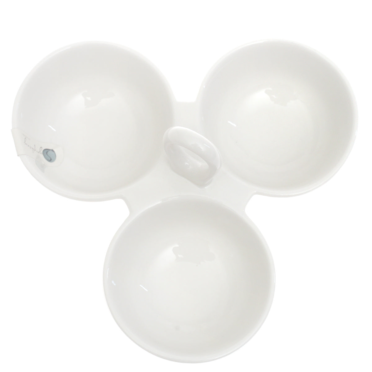 3 Division Dry Fruit Serving Bowl – Elegant White Ceramic Snack Platter