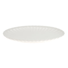 Groove Oval Serving Tray – Elegant White Ceramic Platter