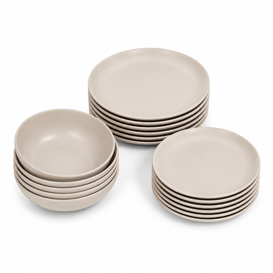 IKEA Dinner Set – Gray Stoneware Plates & Bowls