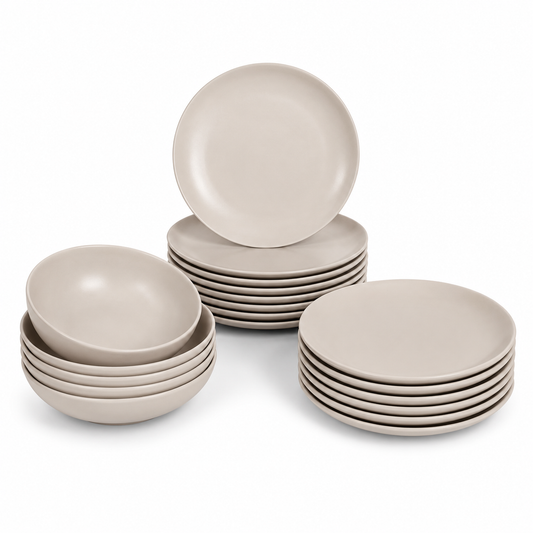 IKEA Dinner Set – Gray Stoneware Plates & Bowls