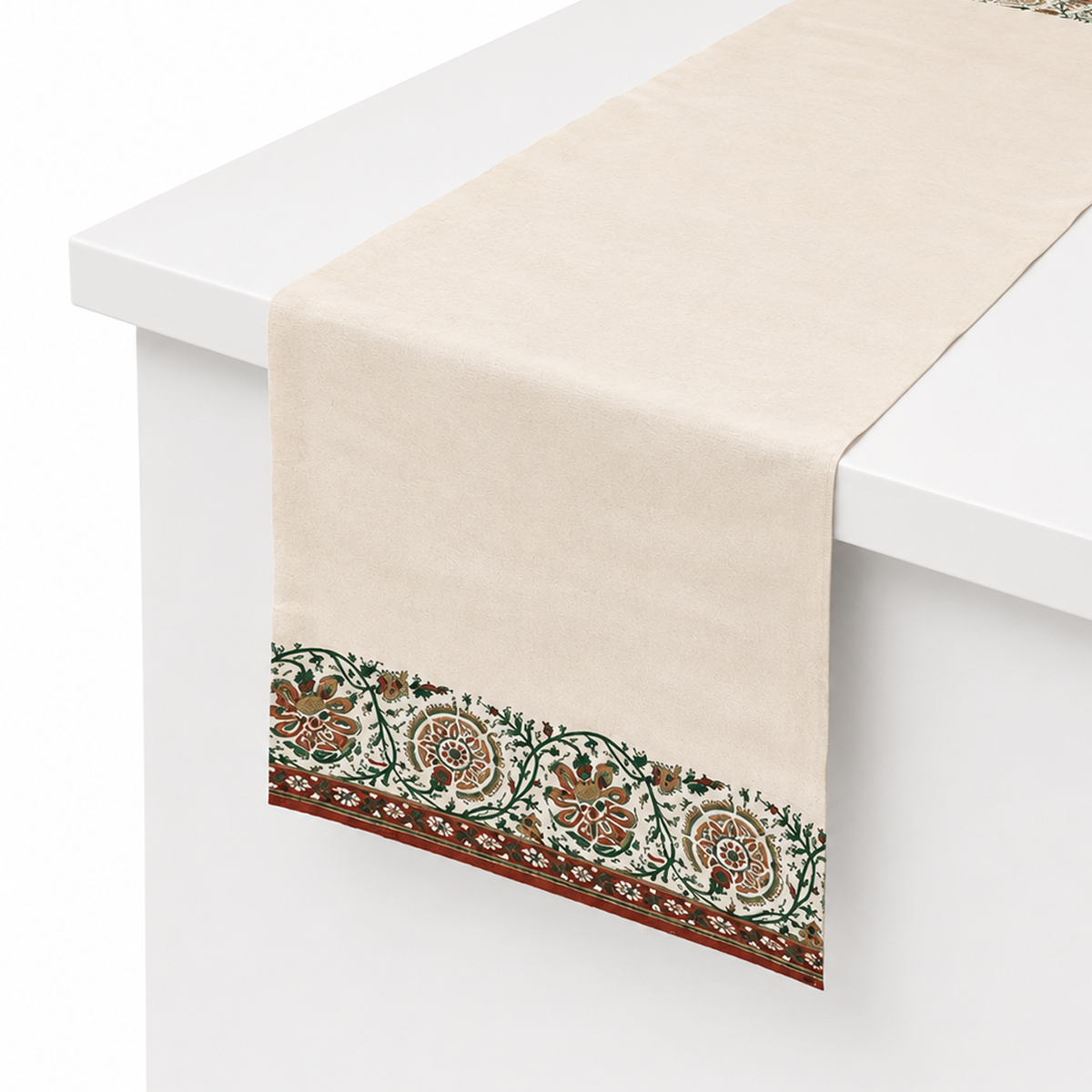 Ivory Chevron Table Runner – 14 x 72 Inches
