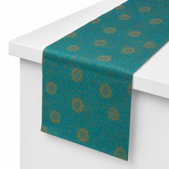 Kalamkari Aqua Table Runner – 14 x 45 Inches