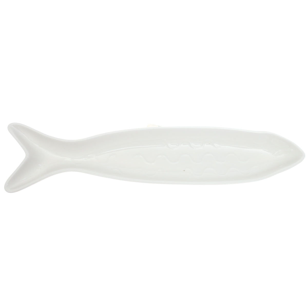 Symphony Reef Pike Platter 41 cm – Elegant Fish-Shaped White Ceramic Serving Platter - Habitt