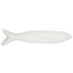 Symphony Reef Pike Platter 41 cm – Elegant Fish-Shaped White Ceramic Serving Platter - Habitt