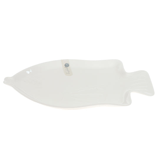 Symphony Reef Sunfish Platter – Elegant Fish-Shaped White Ceramic Serving Plate