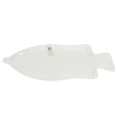 Symphony Reef Sunfish Platter – Elegant Fish-Shaped White Ceramic Serving Plate