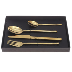 4Pcs Cutlery Set Gold 11.25 X 7.5 X 1.5 Inch WS-002