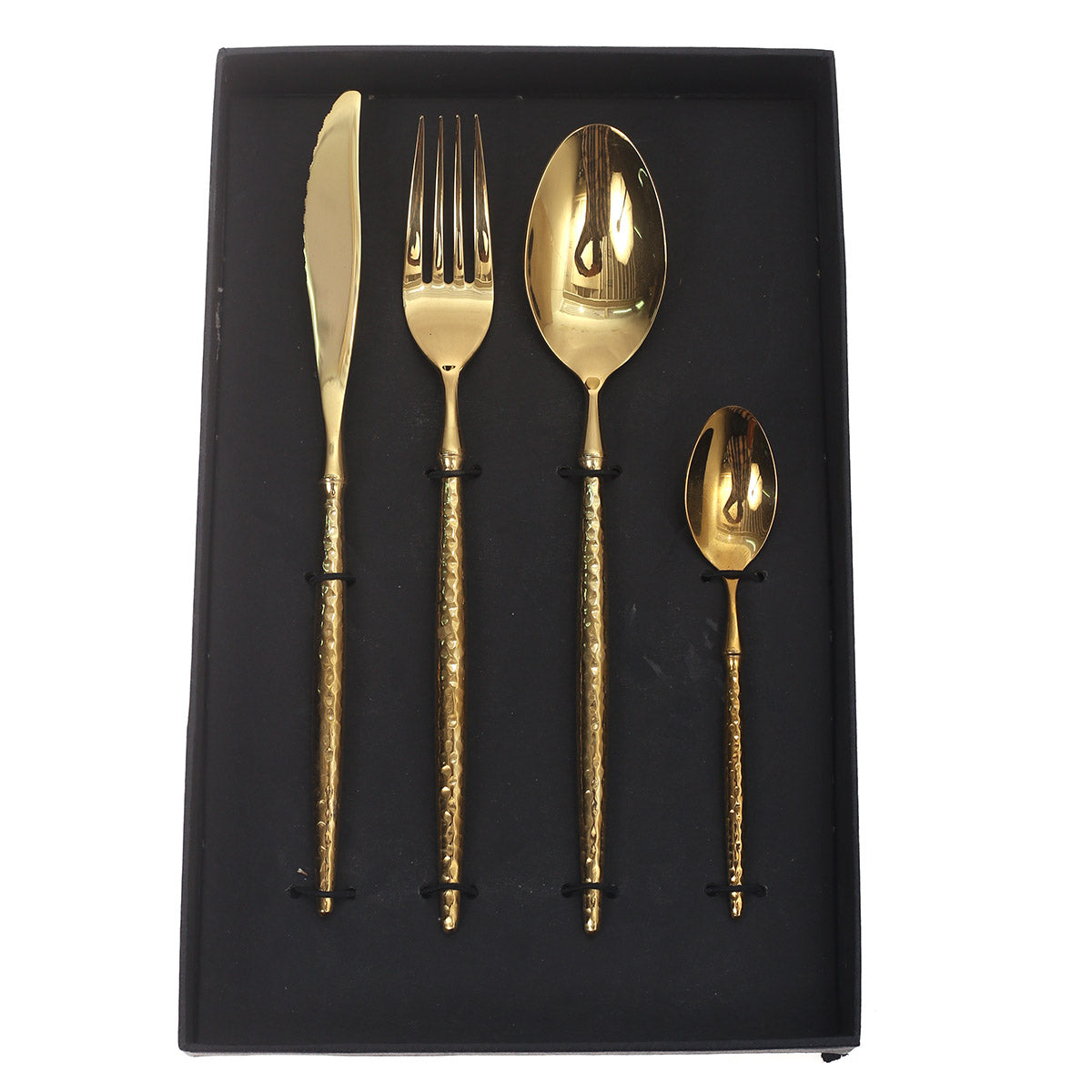 4Pcs Cutlery Set Gold 11.25 X 7.5 X 1.5 Inch WS-004