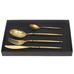 4Pcs Cutlery Set Gold 11.25 X 7.5 X 1.5 Inch WS-004