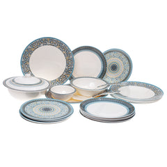30PCS  6 Person Dinner Set Blue Mosaic