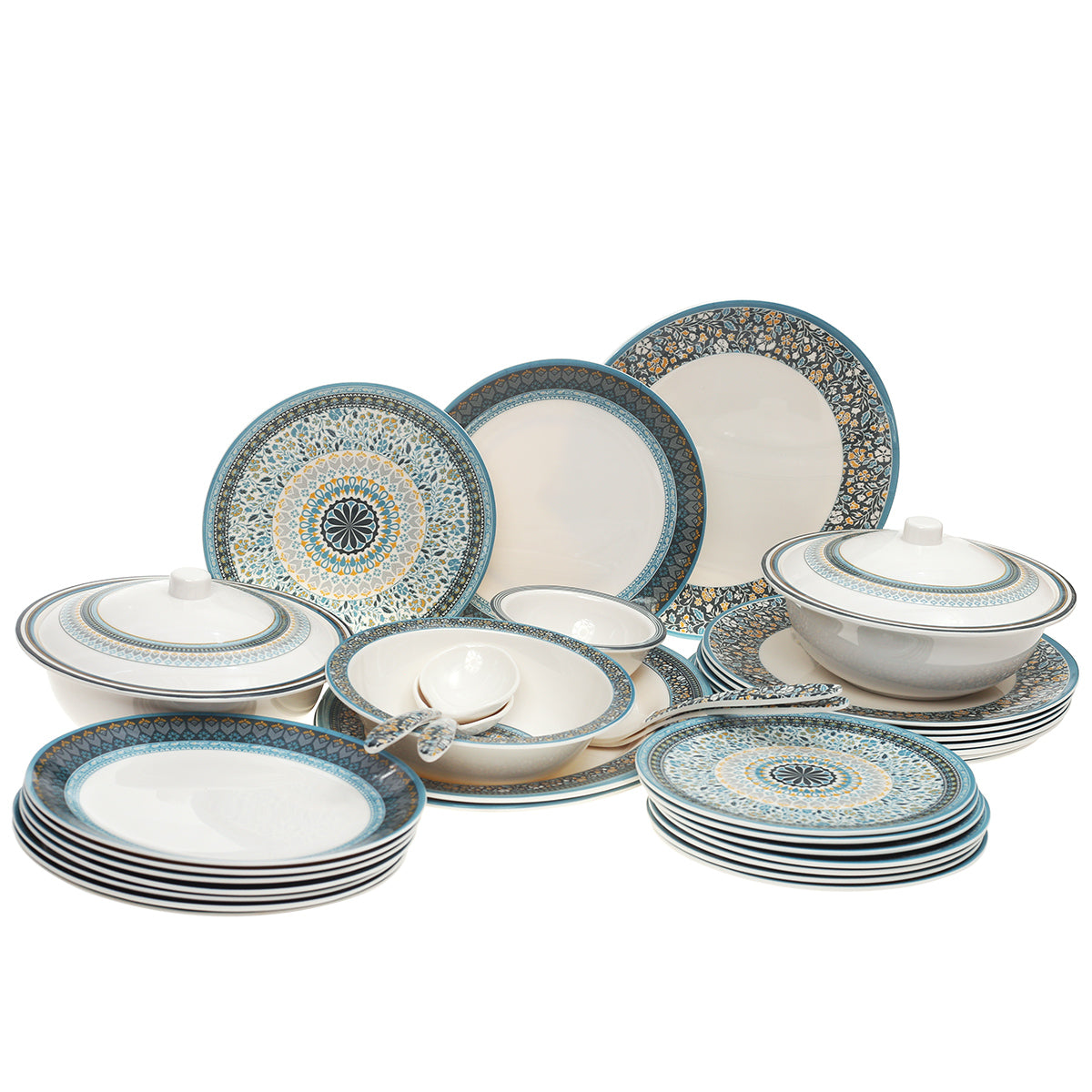 Dinner Set Blue Mosaic