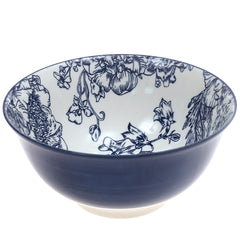 Bowl Small Blue Leaves Printed