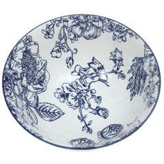 Bowl Small Blue Leaves Printed